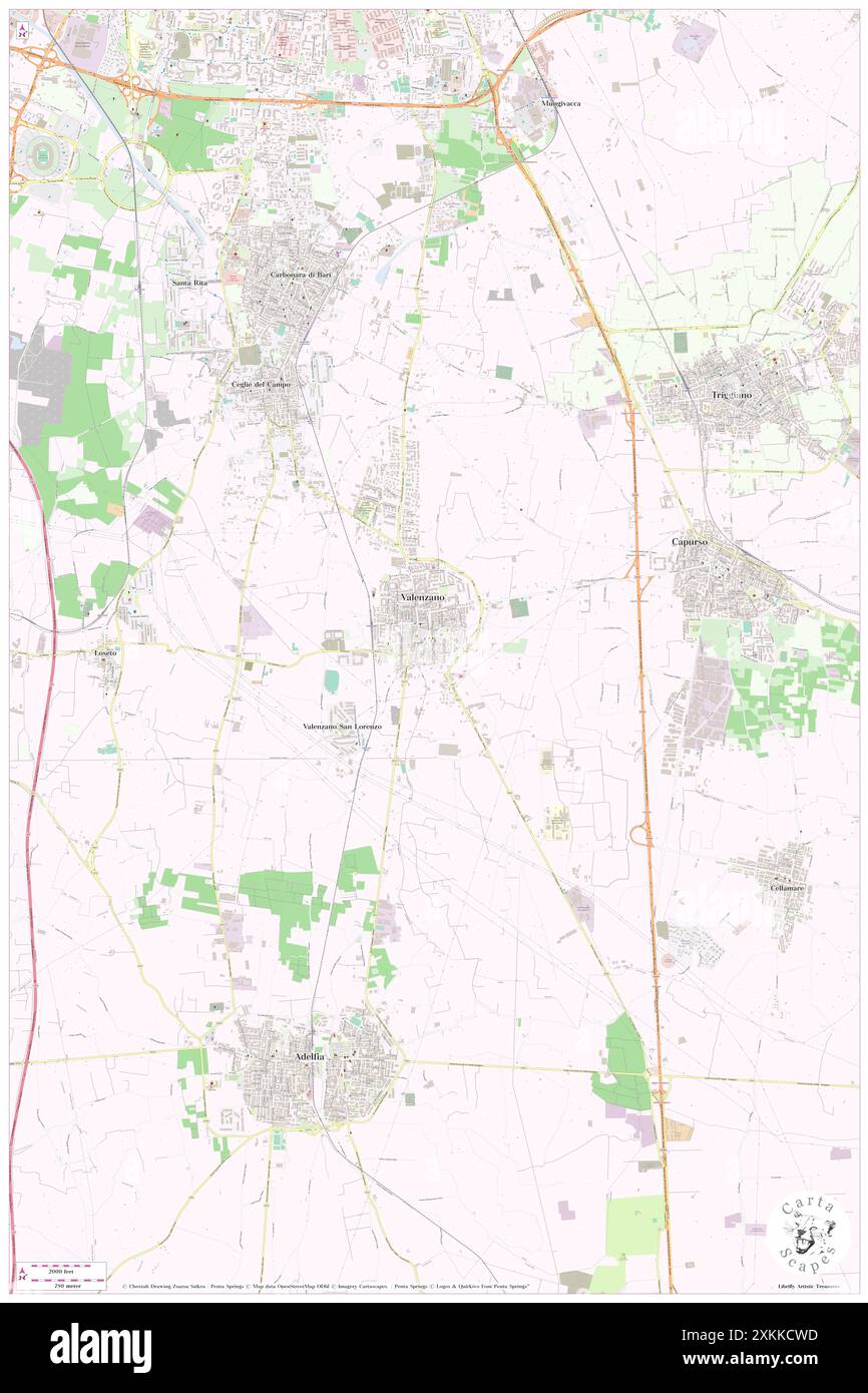 Valentino, Bari, IT, Italie, Pouilles, n 41 2' 25'', N 16 53' 11'', carte, Carthascapes carte publiée en 2024. Explorez Cartascapes, une carte qui révèle la diversité des paysages, des cultures et des écosystèmes de la Terre. Voyage à travers le temps et l'espace, découvrir l'interconnexion du passé, du présent et de l'avenir de notre planète. Banque D'Images