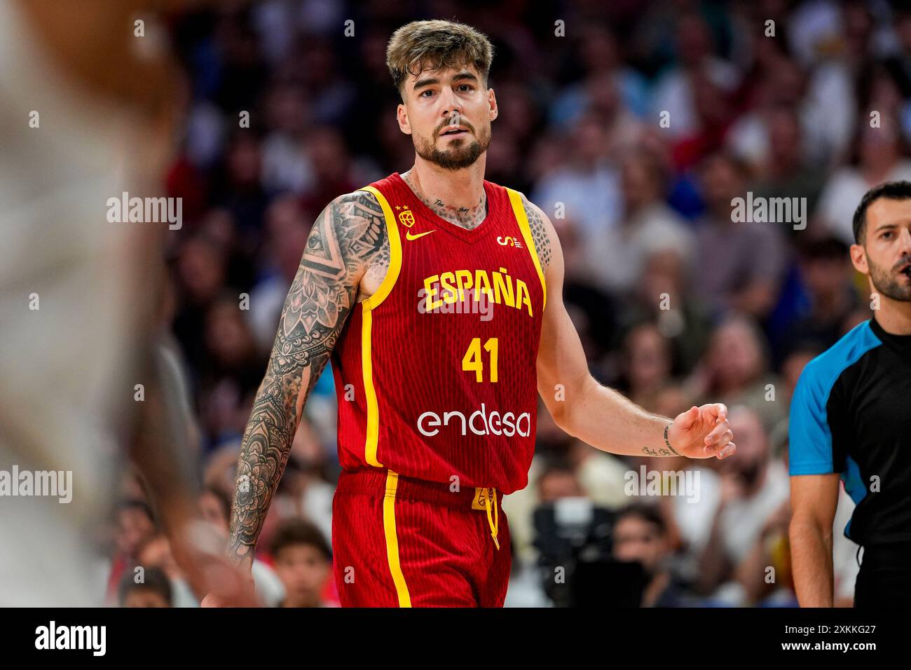 Madrid, Madrid, Espagne. 23 juillet 2024. Juancho Hernangomez vu lors du match amical de Basketball International entre l'Espagne et Porto Rico au Wizink Center le 23 juillet 2024 à Madrid. (Crédit image : © Alberto Gardin/ZUMA Press Wire) USAGE ÉDITORIAL SEULEMENT! Non destiné à UN USAGE commercial ! Banque D'Images