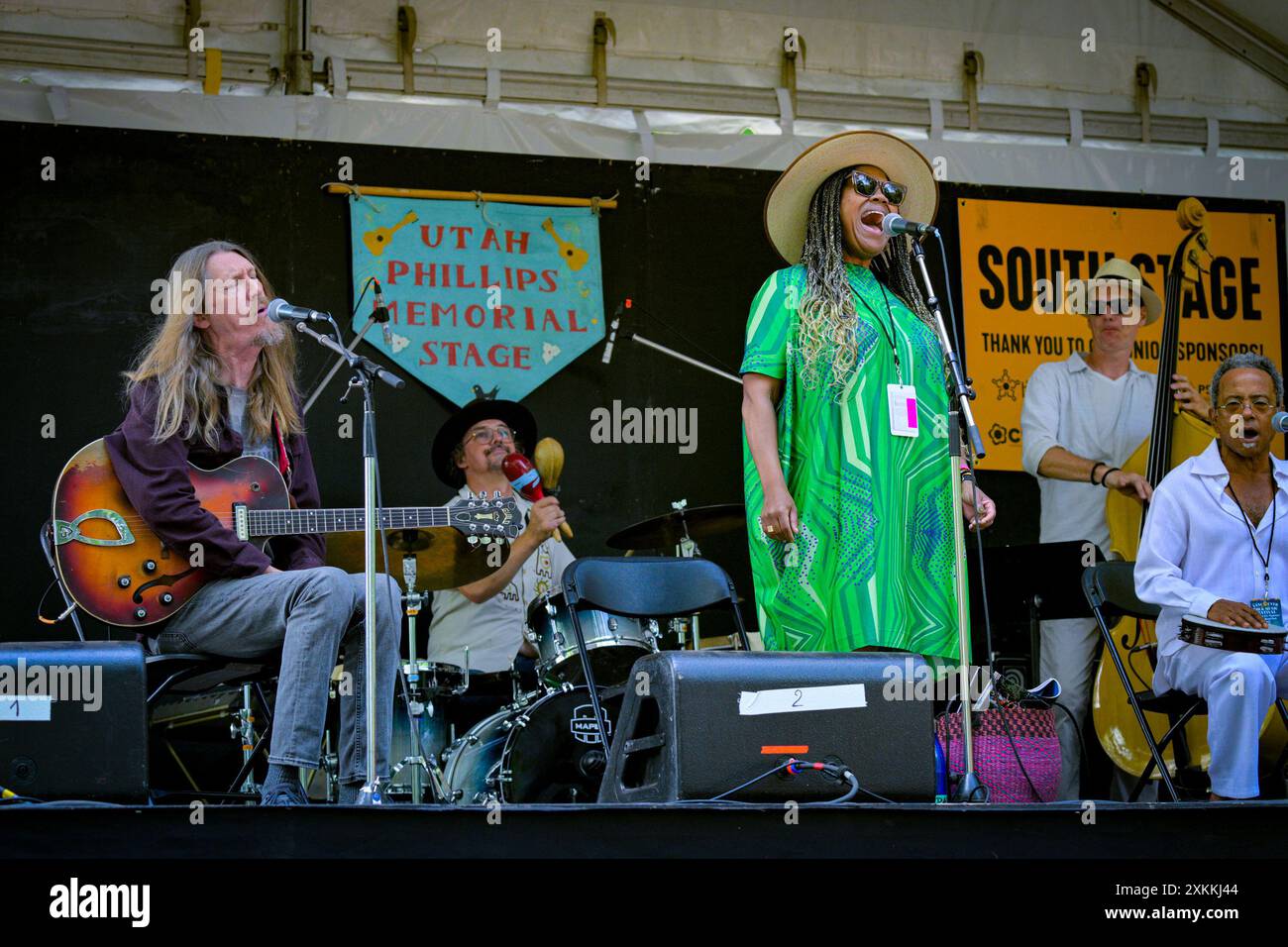 Dawn Pemberton, John Boutte, Oliver Wood, Gospel Woorkshop, Vancouver Folk Music Festival, Vancouver, Colombie-Britannique, Canada, Banque D'Images