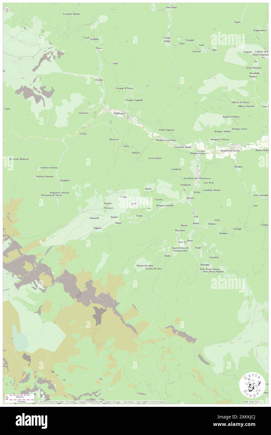 Frise, Provincia di Cuneo, IT, Italie, Piémont, n 44 23' 37'', N 7 17' 13'', carte, Carthascapes carte publiée en 2024. Explorez Cartascapes, une carte qui révèle la diversité des paysages, des cultures et des écosystèmes de la Terre. Voyage à travers le temps et l'espace, découvrir l'interconnexion du passé, du présent et de l'avenir de notre planète. Banque D'Images