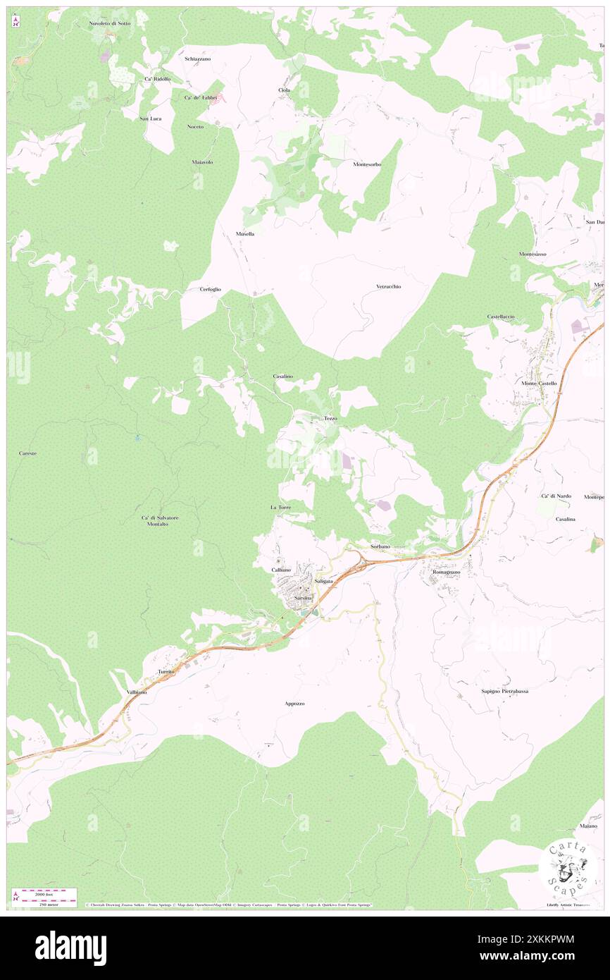 Vignole, Provincia di Forlì-Cesena, IT, Italie, Émilie-Romagne, n 43 56' 8'', N 12 8' 37'', carte, Cartascapes carte publiée en 2024. Explorez Cartascapes, une carte qui révèle la diversité des paysages, des cultures et des écosystèmes de la Terre. Voyage à travers le temps et l'espace, découvrir l'interconnexion du passé, du présent et de l'avenir de notre planète. Banque D'Images