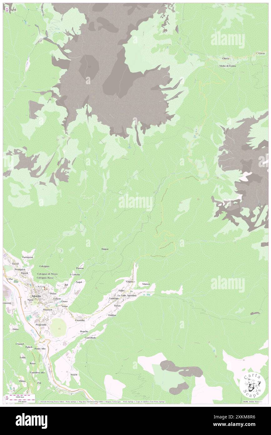 Val Calleda, IT, Italie, Vénétie, N 46 18' 23'', N 12 4' 22'', carte, Carthascapes carte publiée en 2024. Explorez Cartascapes, une carte qui révèle la diversité des paysages, des cultures et des écosystèmes de la Terre. Voyage à travers le temps et l'espace, découvrir l'interconnexion du passé, du présent et de l'avenir de notre planète. Banque D'Images