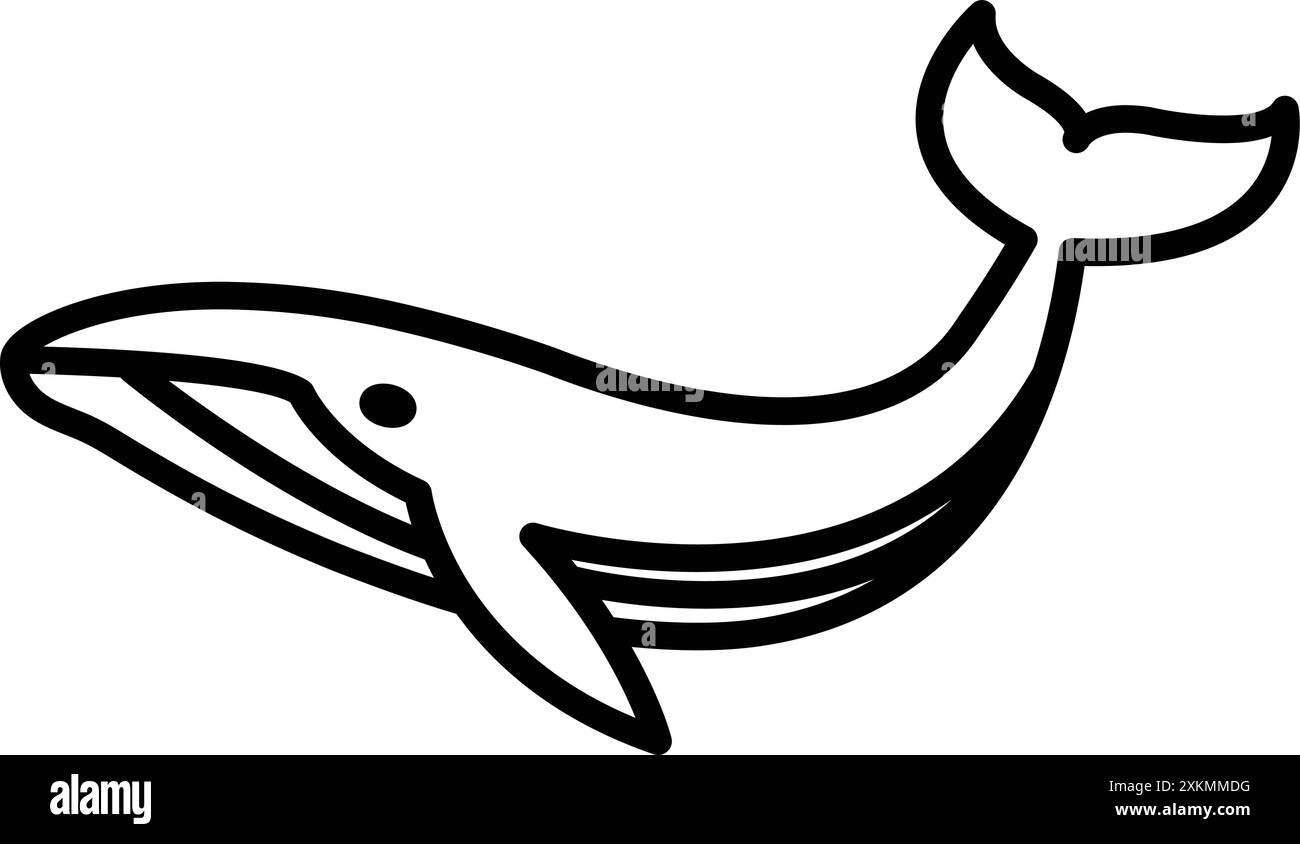 Un style d'icône de baleine en ligne Illustration de Vecteur