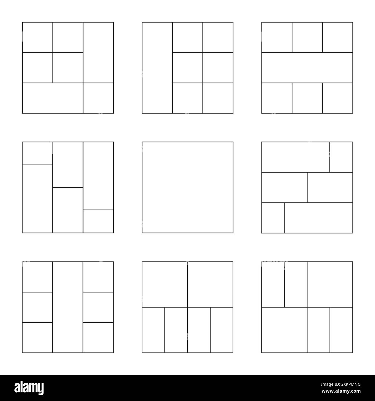 Jeu de collages photo. Modèles pour photo dans le style de ligne. Collage de photos vide. Vecteur Illustration de Vecteur