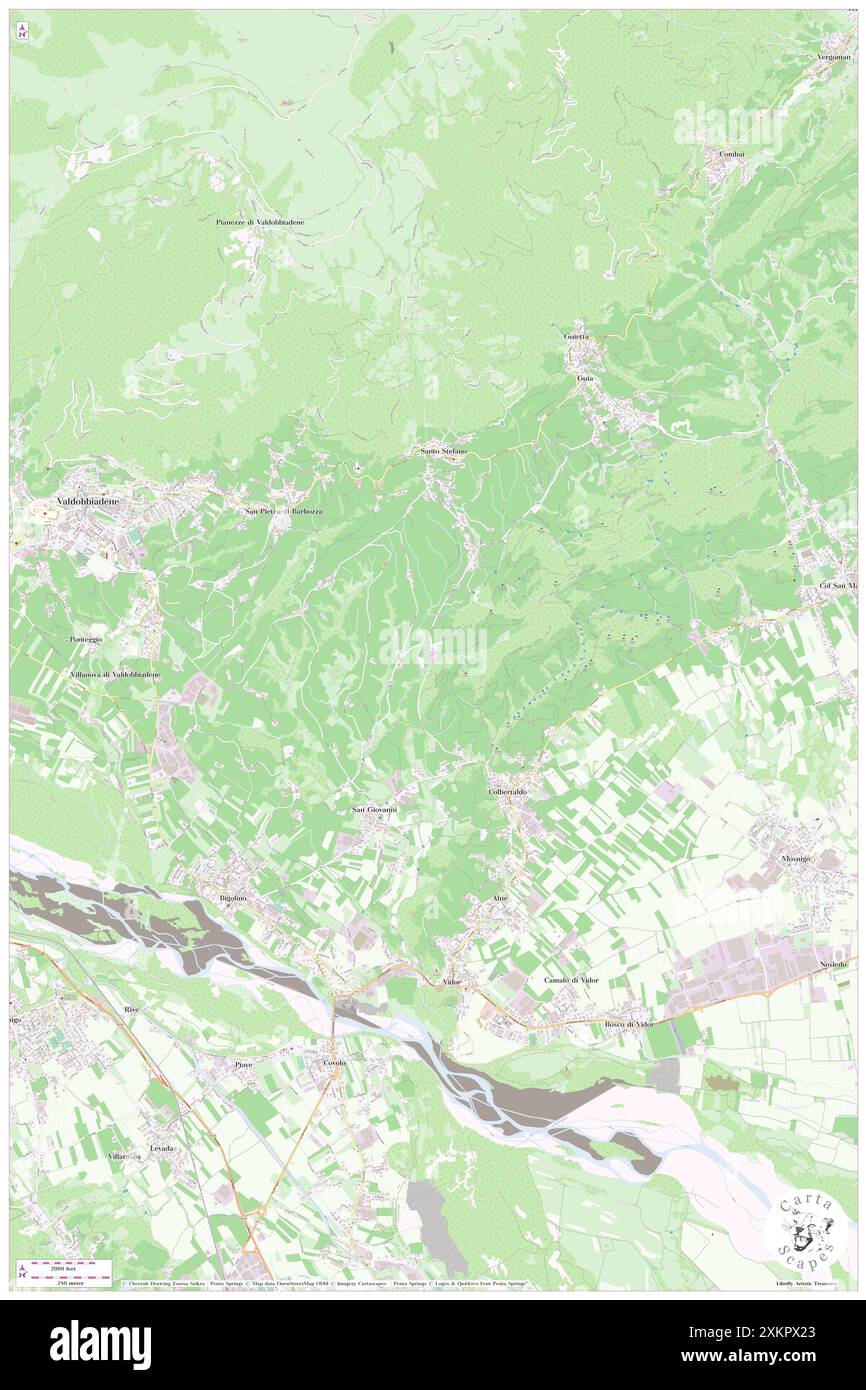 Mass Bianchet, Provincia di Treviso, IT, Italie, Vénétie, n 45 53' 20'', N 12 2' 11'', carte, Cartascapes carte publiée en 2024. Explorez Cartascapes, une carte qui révèle la diversité des paysages, des cultures et des écosystèmes de la Terre. Voyage à travers le temps et l'espace, découvrir l'interconnexion du passé, du présent et de l'avenir de notre planète. Banque D'Images