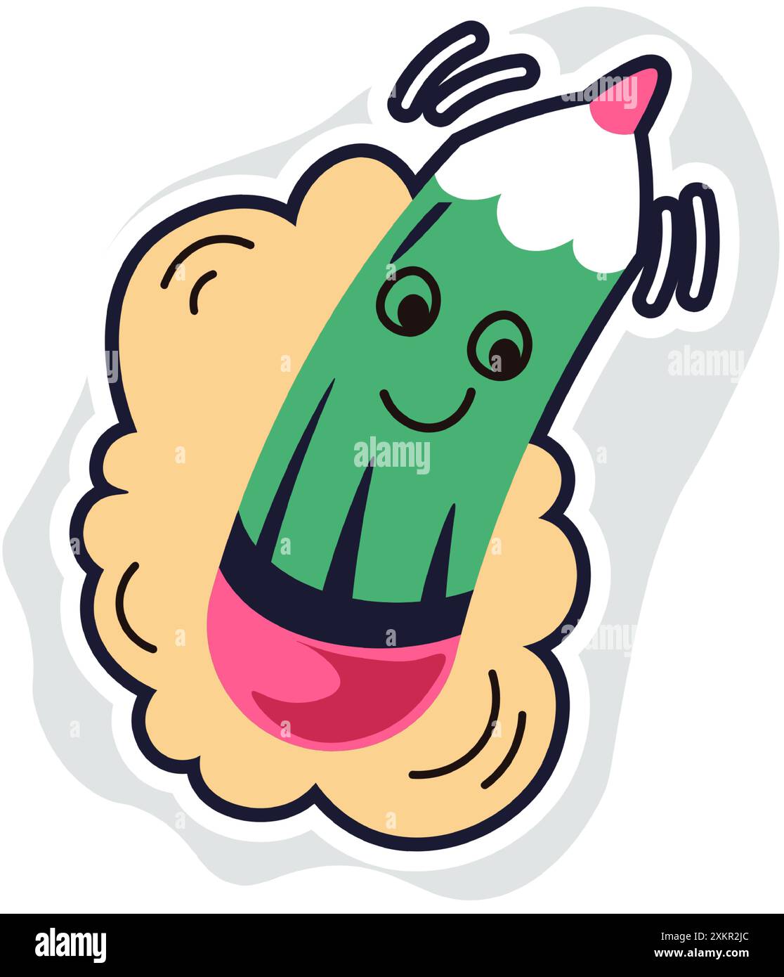 Illustration d'un crayon vert de dessin animé Illustration de Vecteur