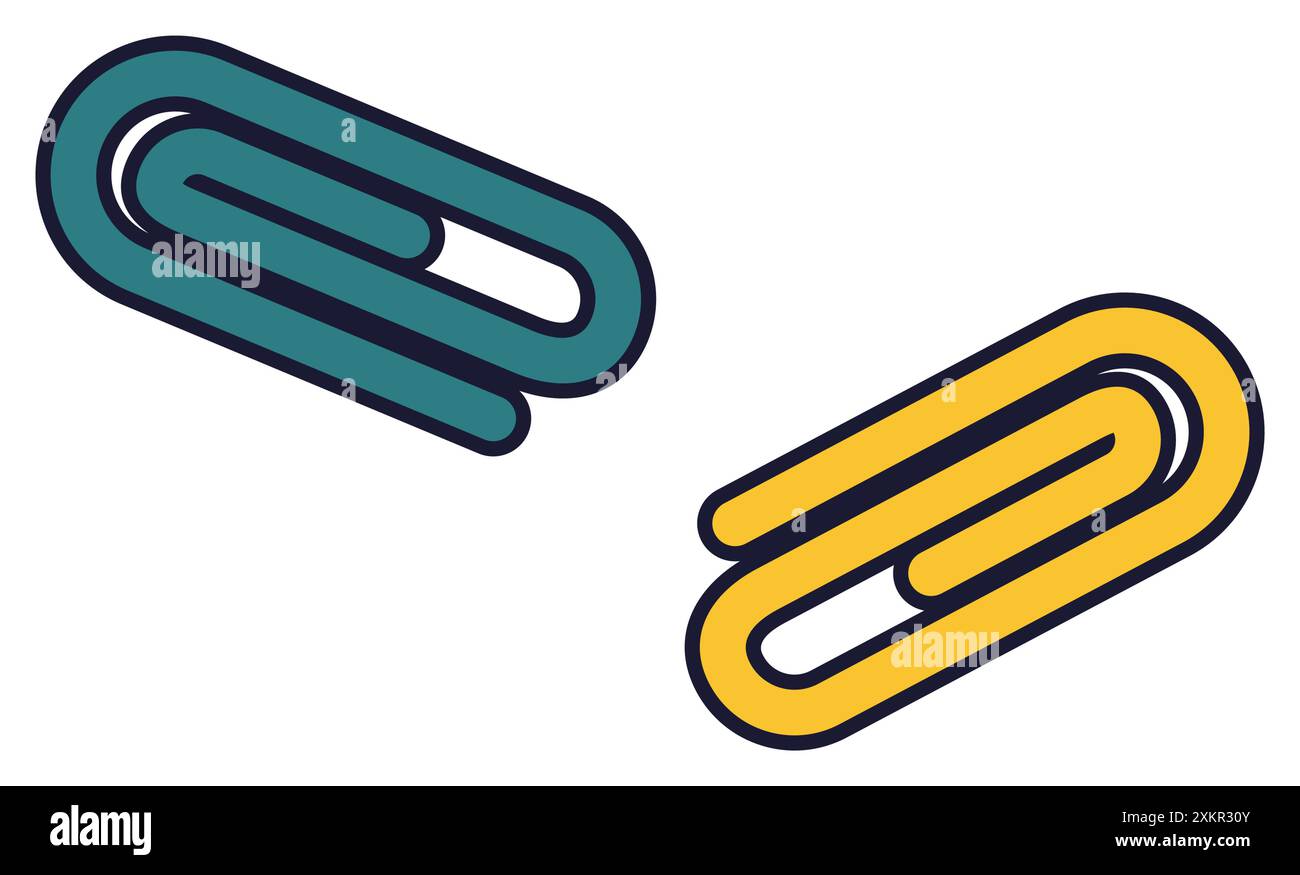 illustration de deux trombones colorés Illustration de Vecteur