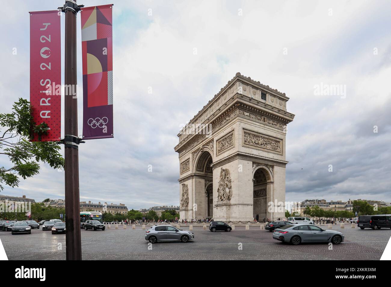 Pariz, Francuska. 24 juillet 2024. Préparatifs des Jeux Olympiques d'été à Paris le 24 juillet 2024. Les Jeux Olympiques de Paris 2024 se déroulent du 26 juillet au 11 août 2024 à Paris, France. Ayant déjà accueilli les Jeux en 1900 et 1924, Paris deviendra la deuxième ville à accueillir les Jeux olympiques d'été à trois reprises, aux côtés de Londres (1908, 1948 et 2012). Les Jeux Olympiques de 2024 marquent également le centenaire des Jeux Olympiques de 1924. La France sera l’hôte pour la 6ème fois au total, y compris les Jeux Olympiques d’été et d’hiver. Photo : Igor Kralj/PIXSELL crédit : Pixsell/Alamy Live News Banque D'Images