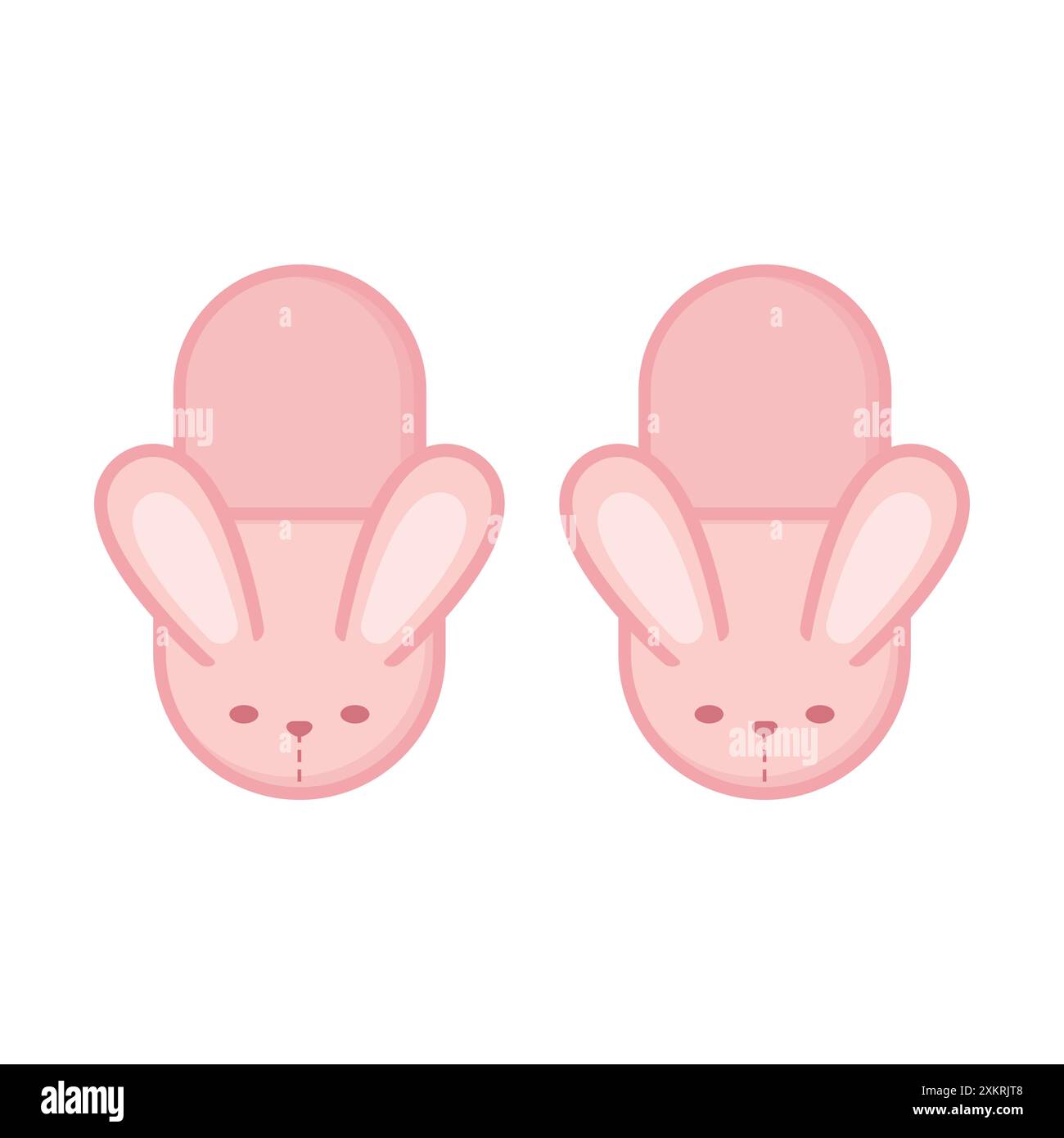 Jolies pantoufles de lapin rose. Pantoufles maison avec visage de lapin. Illustration vectorielle Illustration de Vecteur