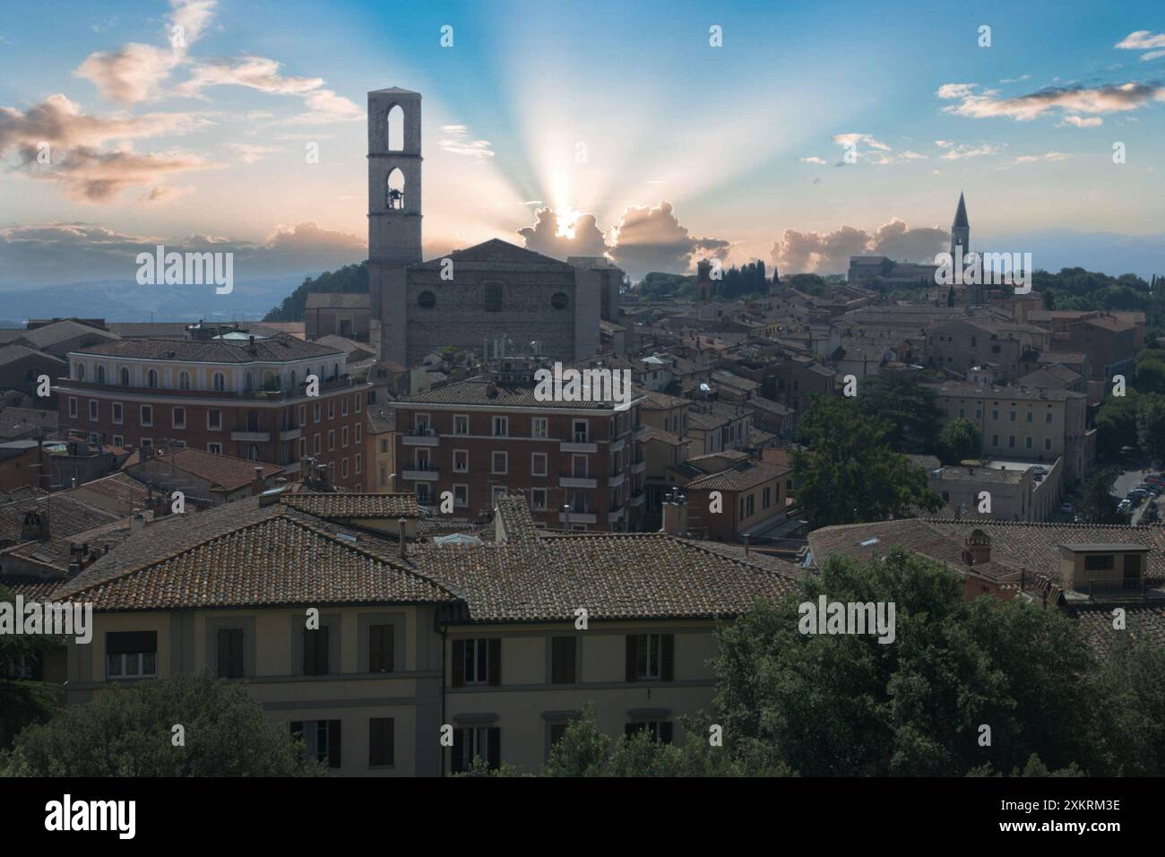 Pérouse, la capitale de la région Ombrie en Italie centrale Banque D'Images