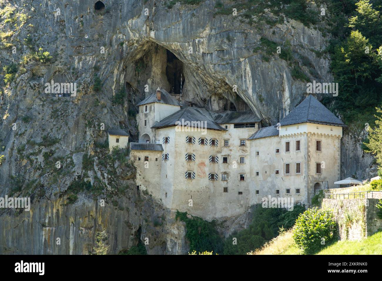 Château de Predjama Castello di Predjama o Castel Lueghi construit dans une grotte près de Postojna. Château Renaissance construit dans une embouchure de grotte dans le centre-sud Banque D'Images