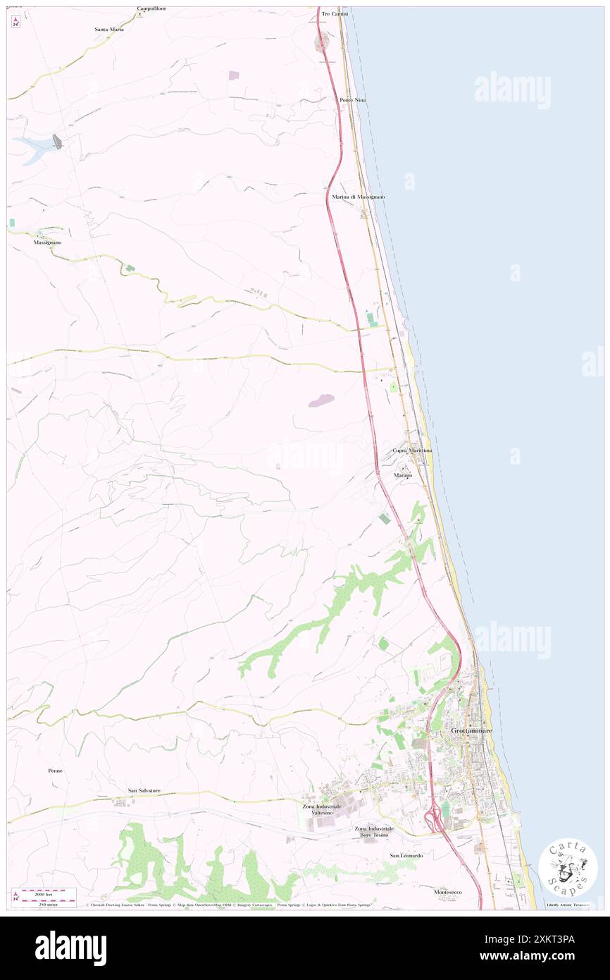 Cupra Marittima, Provincia di Ascoli Piceno, IT, Italie, les Marches, N 43 1' 47'', N 13 51' 28'', carte, Cartascapes carte publiée en 2024. Explorez Cartascapes, une carte qui révèle la diversité des paysages, des cultures et des écosystèmes de la Terre. Voyage à travers le temps et l'espace, découvrir l'interconnexion du passé, du présent et de l'avenir de notre planète. Banque D'Images