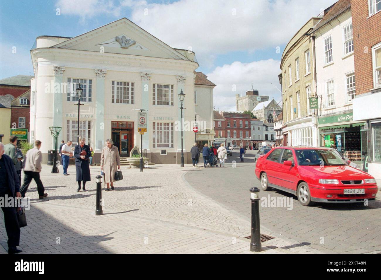 Romsey, une ville animée du Hampshire Market Town au Royaume-Uni vers 1997. Banque D'Images