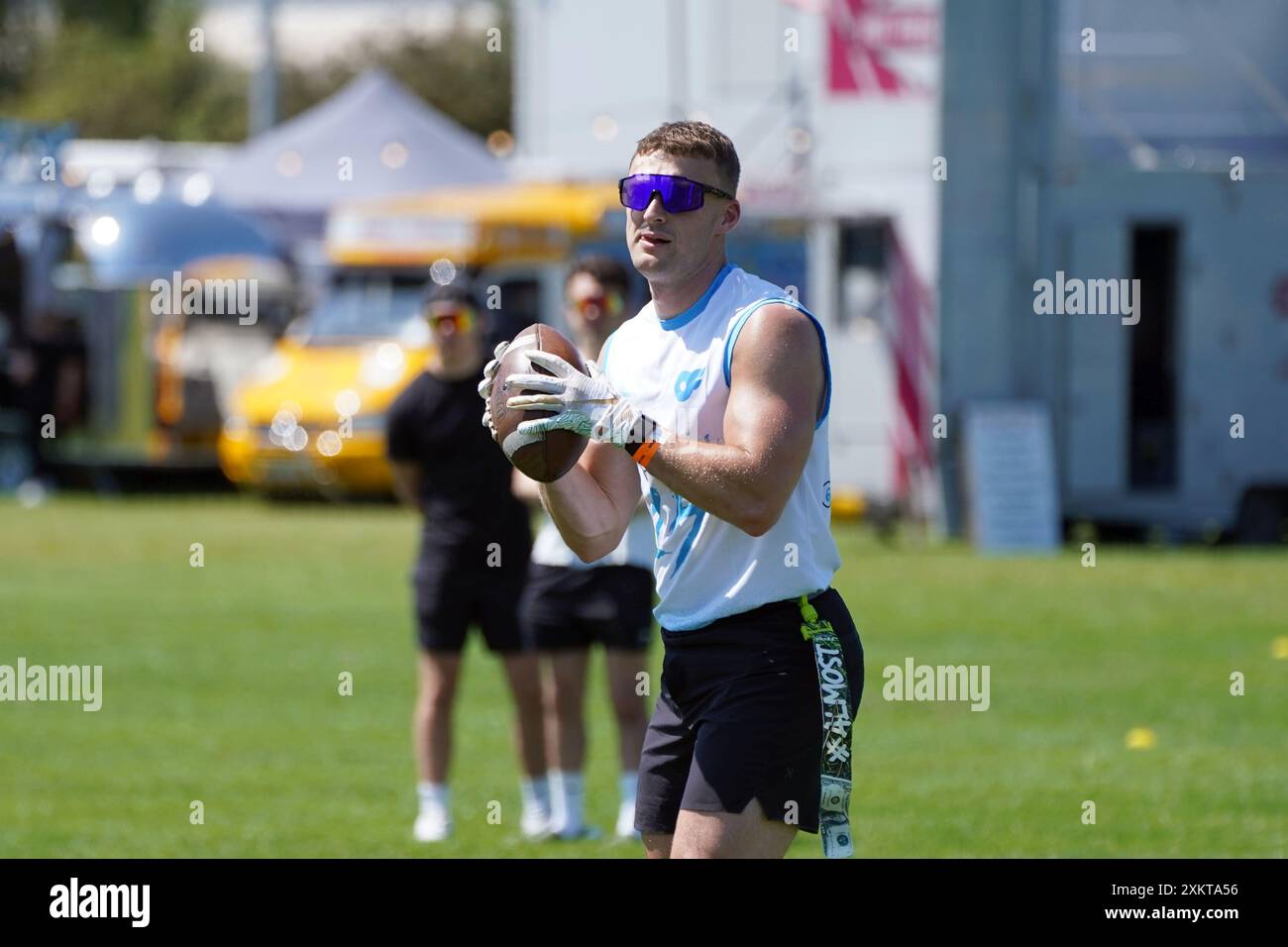 Joe Cotterill atl FlagaPalooza Flag football tournoi au festival Cheltenham 7s. Banque D'Images