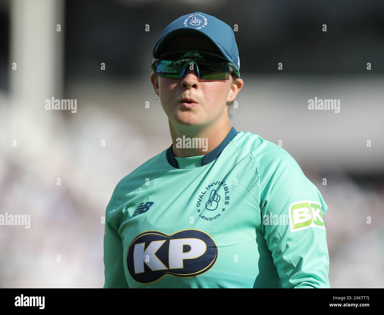 Londres, Royaume-Uni. 23 juillet 2024. Londres, Angleterre, 23 juillet 2024 : Alice Capsey (26 Oval Invincibles) lors du Hundred Group Stage match entre Oval Invincibles Women et Birmingham Phoenix Women au Kia Oval à Londres, Angleterre. (Jay Patel/SPP) crédit : photo de presse sportive SPP. /Alamy Live News Banque D'Images