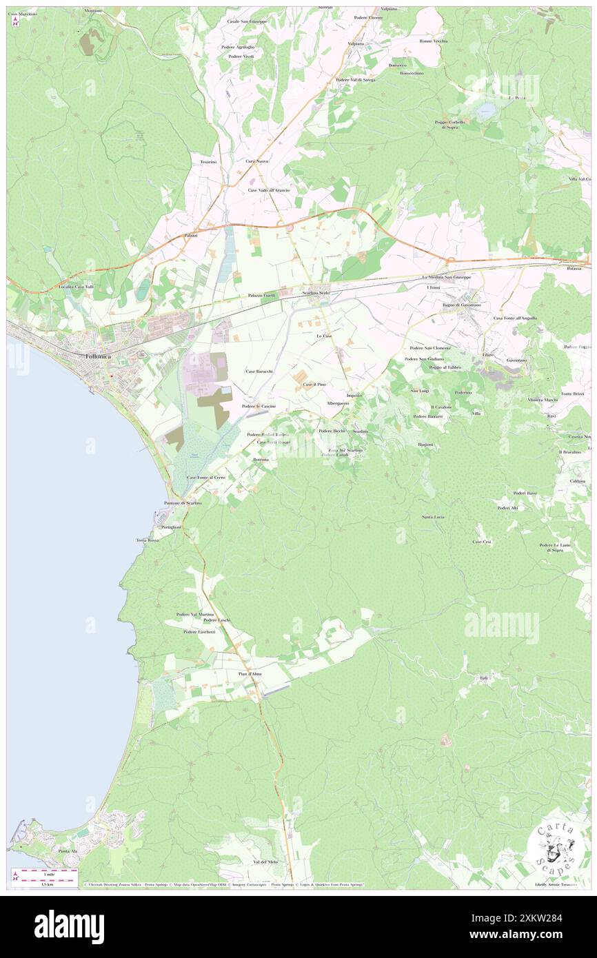 Scarlino, Provincia di Grosseto, IT, Italie, Toscane, n 42 54' 25'', N 10 51' 4'', carte, Cartascapes carte publiée en 2024. Explorez Cartascapes, une carte qui révèle la diversité des paysages, des cultures et des écosystèmes de la Terre. Voyage à travers le temps et l'espace, découvrir l'interconnexion du passé, du présent et de l'avenir de notre planète. Banque D'Images