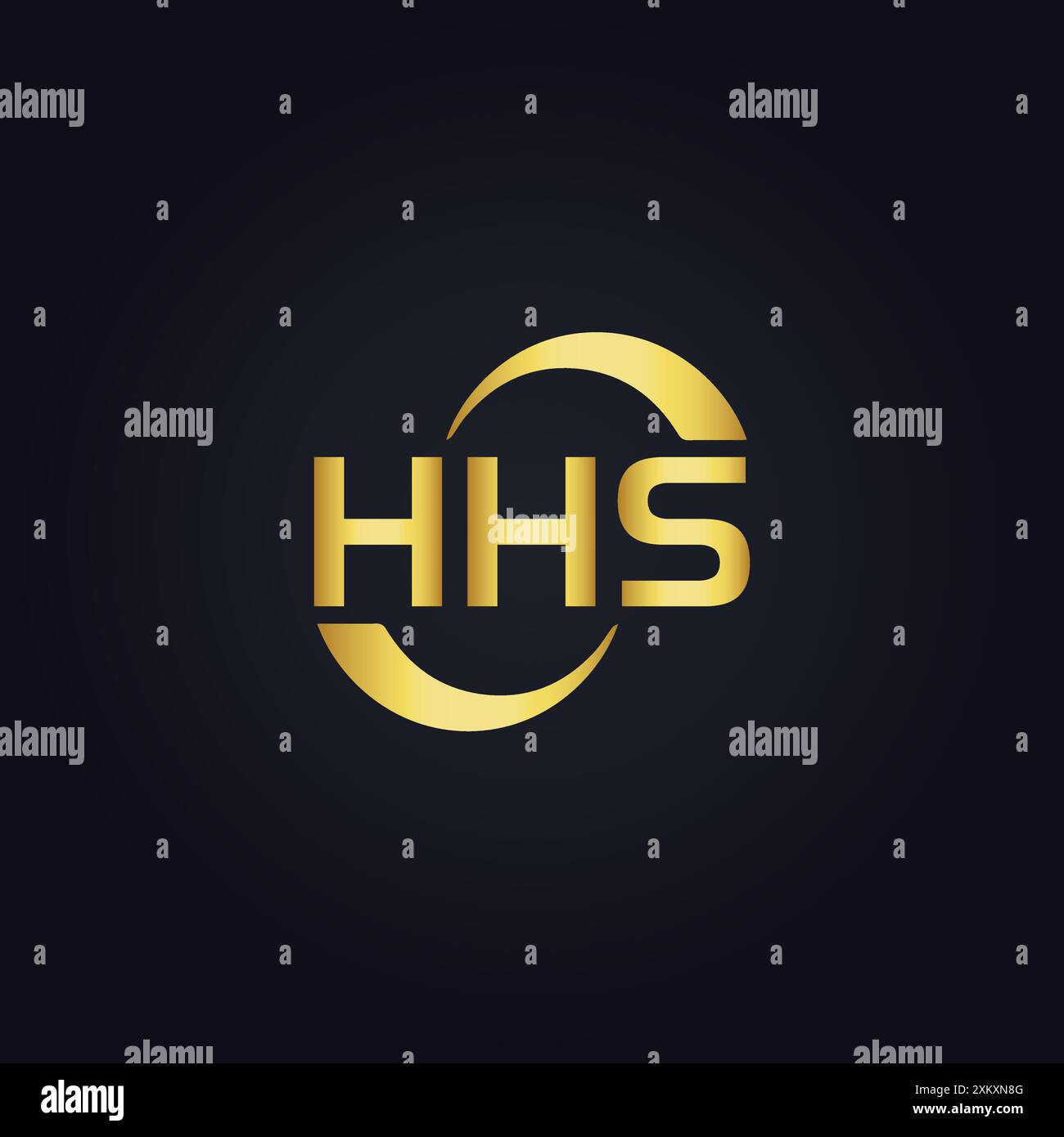 Logo HHS. DESIGN H H S. Lettre HHS blanche. Conception de logo de lettre HHS, H H S H H S conception de logo de lettre en OR, LOGO D'OR, TROIS, style. ensemble de lettres logo Illustration de Vecteur