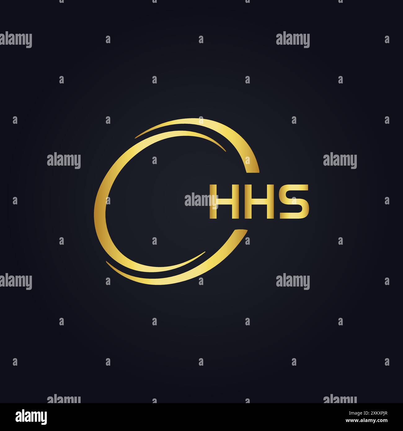 Logo HHS. DESIGN H H S. Lettre HHS blanche. Conception de logo de lettre HHS, H H S H H S conception de logo de lettre en OR, LOGO D'OR, TROIS, style. ensemble de lettres logo Illustration de Vecteur