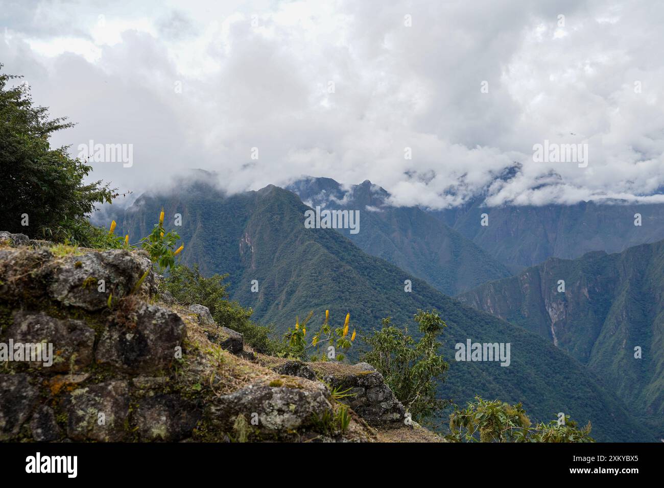 Site archéologique d'Intipata, Inka Trail, Cusco, Pérou Banque D'Images