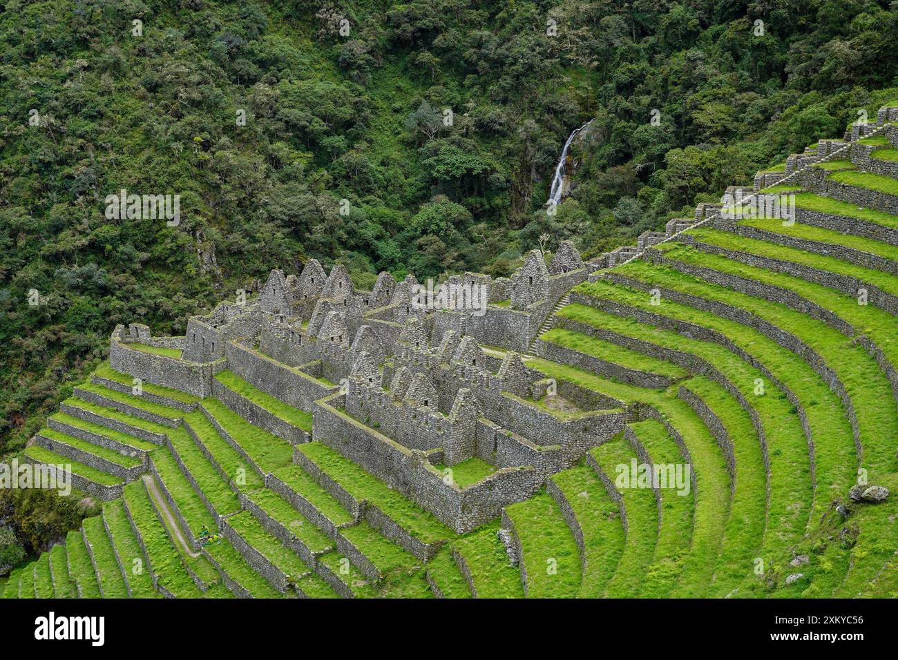 Wiñay site archéologique Wayna, sentier Inka, Cusco, Pérou Banque D'Images