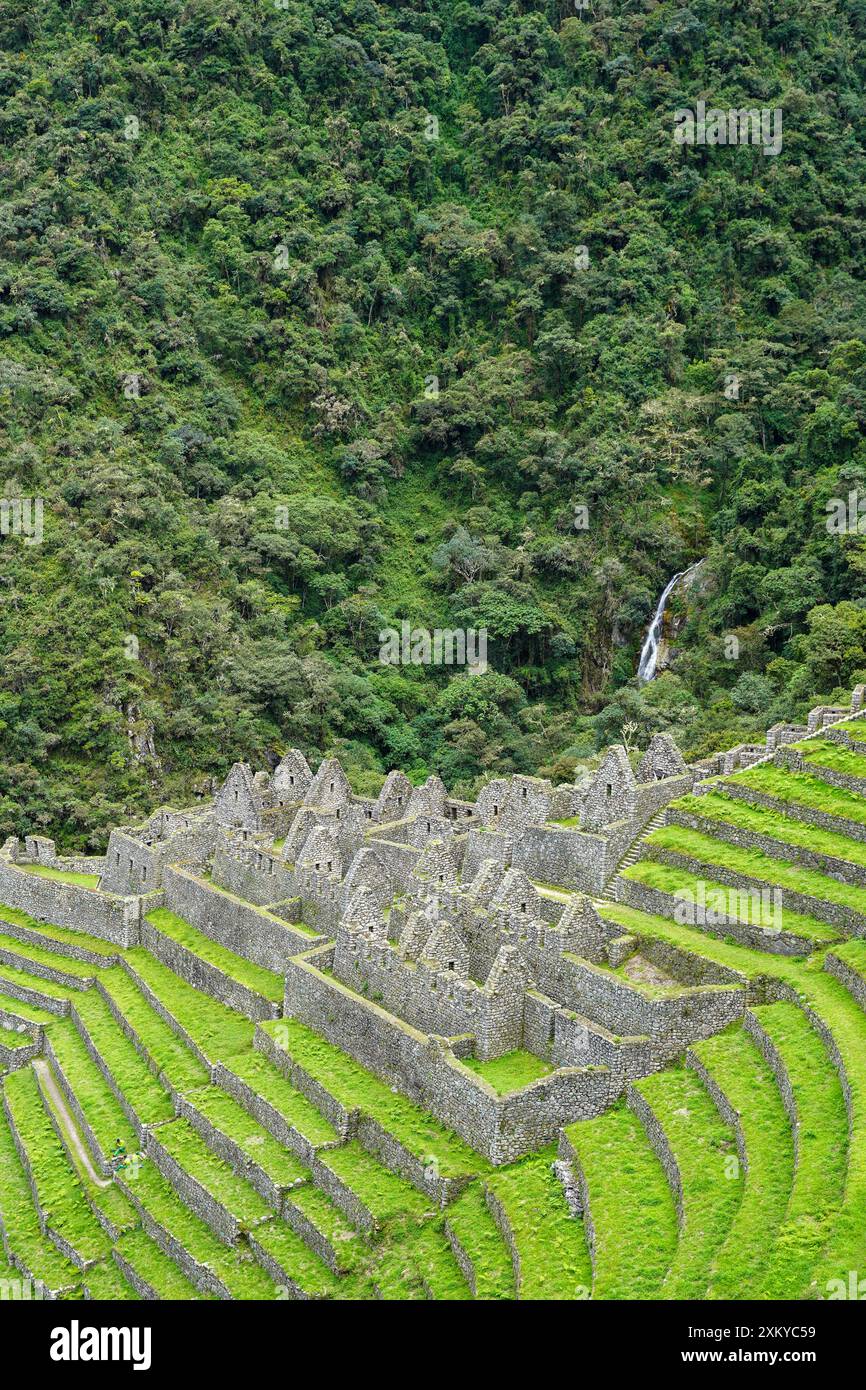 Wiñay site archéologique Wayna, sentier Inka, Cusco, Pérou Banque D'Images