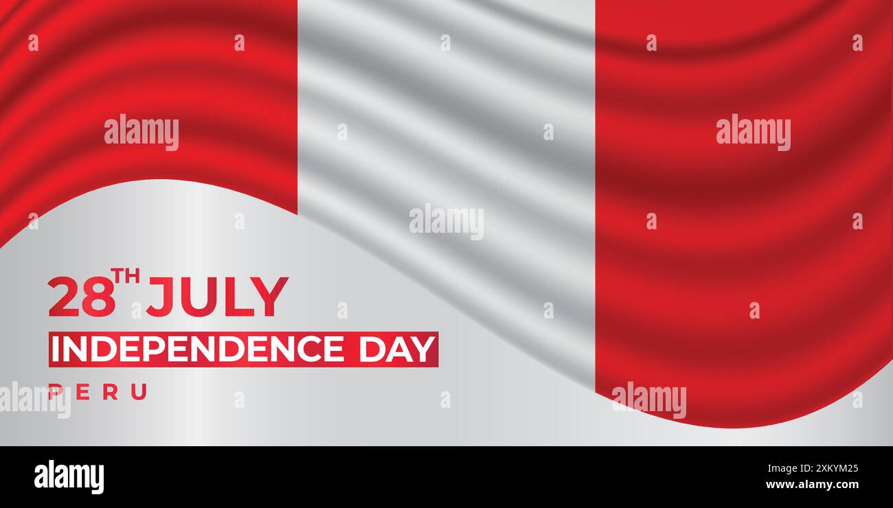 Pérou Happy Independence Day Celebration le 28 juillet illustration vectorielle. Fond de fête nationale du Pérou pour les médias sociaux post, bannière, affiche, Illustration de Vecteur
