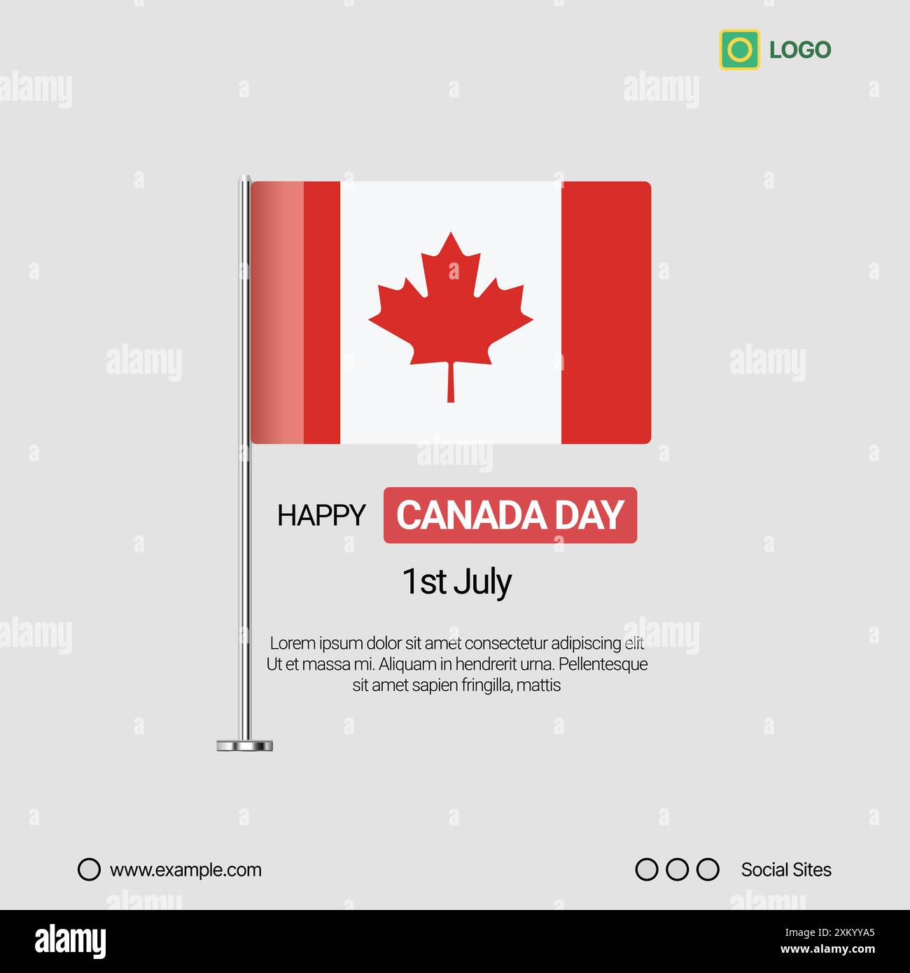 Bannière de médias sociaux pour la Journée de l'indépendance du Canada, conception vectorielle modifiable avec drapeau Illustration de Vecteur