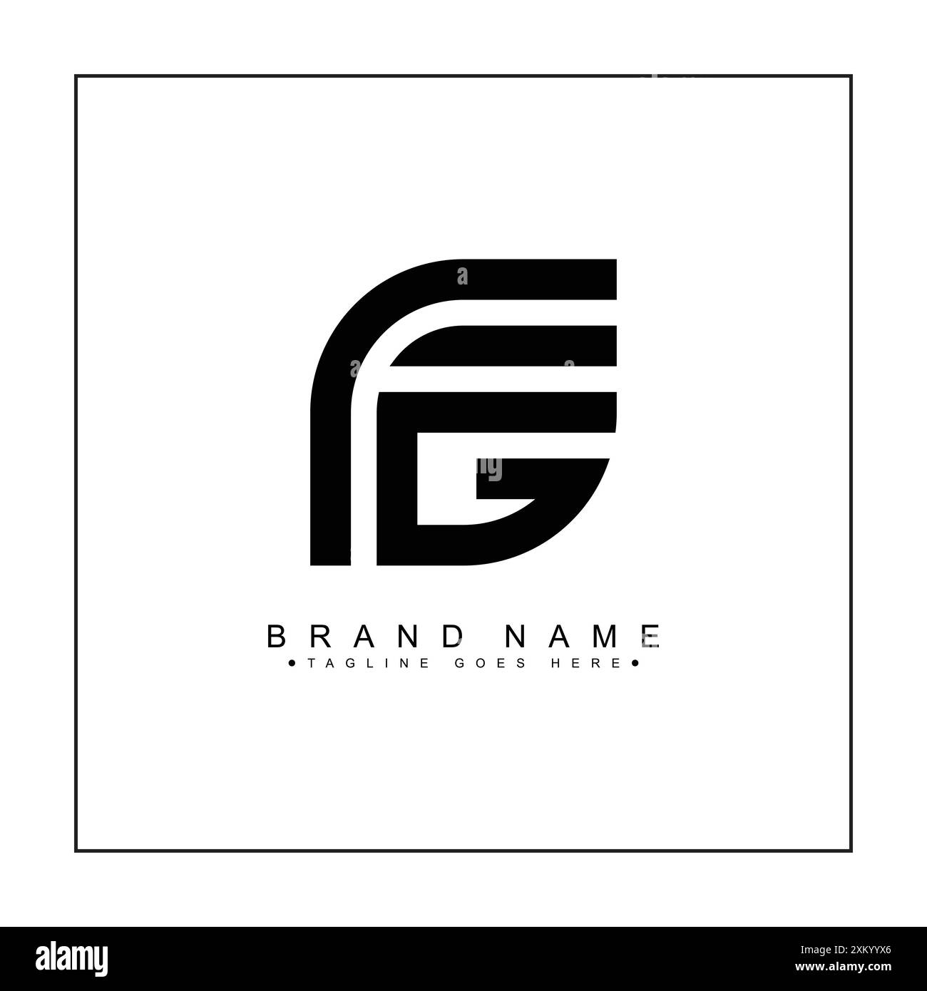 Modèle vectoriel pour lettre initiale logo FG - élégant logo monogramme pour Alphabet F et G. Illustration de Vecteur