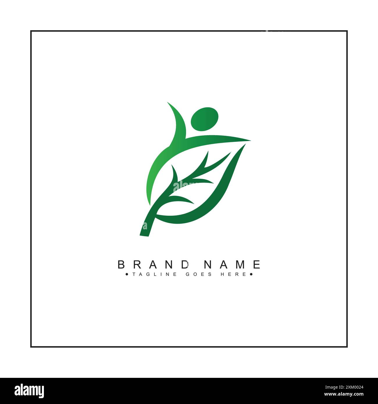Icône de feuille humaine - conception de logo de vie saine Illustration de Vecteur