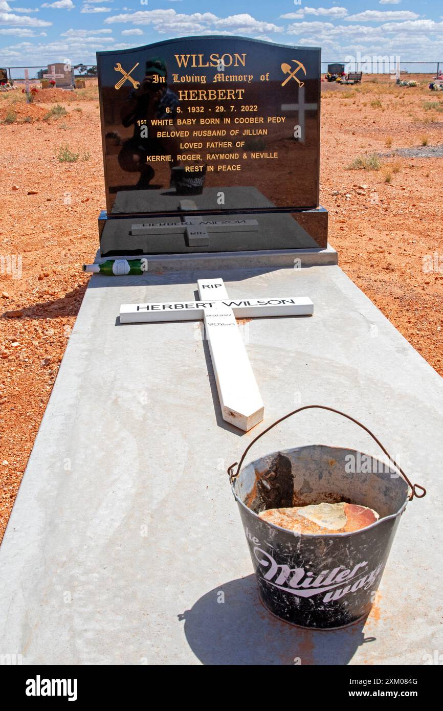 Tombe dans le cimetière Boot Hill de Coober Pedy Banque D'Images