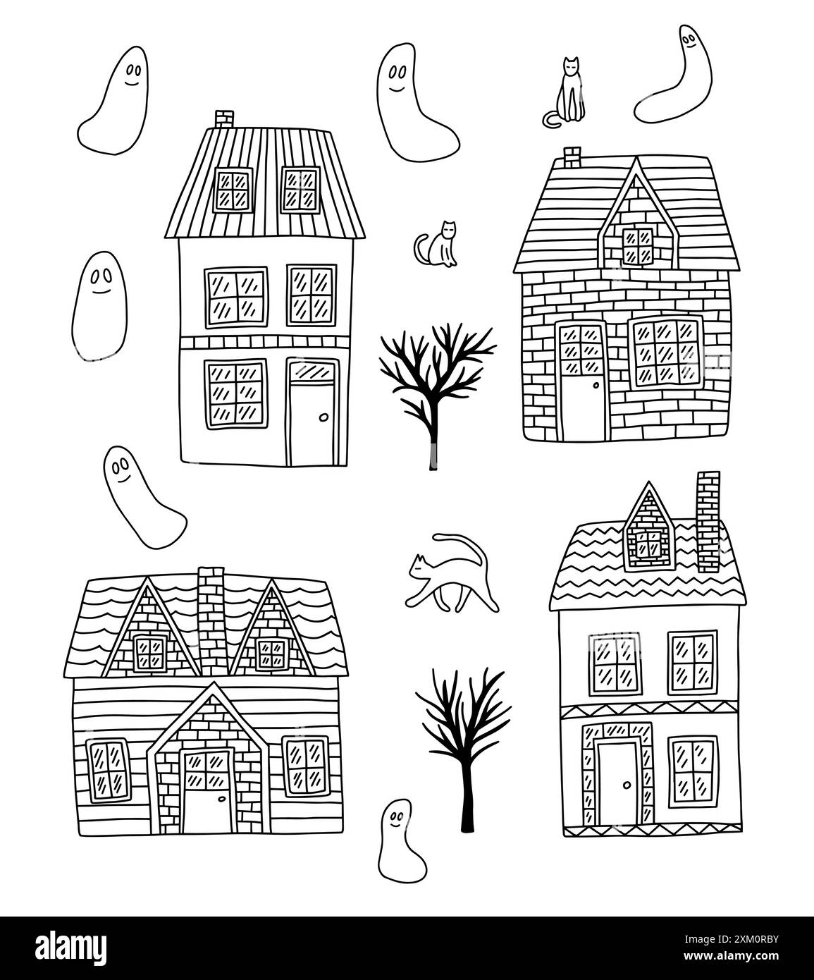 maisons de campagne d'automne Illustration de Vecteur