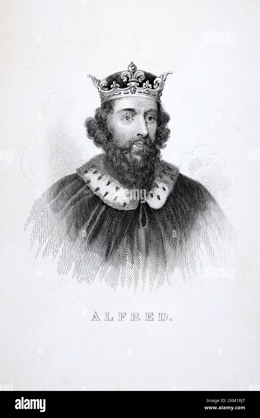 Alfred le Grand, Ælfred, 849 – 899, fut roi des Saxons de l'Ouest de 871 à 886, et roi des Anglo-Saxons de 886 jusqu'à sa mort en 899. Il a gagné Banque D'Images