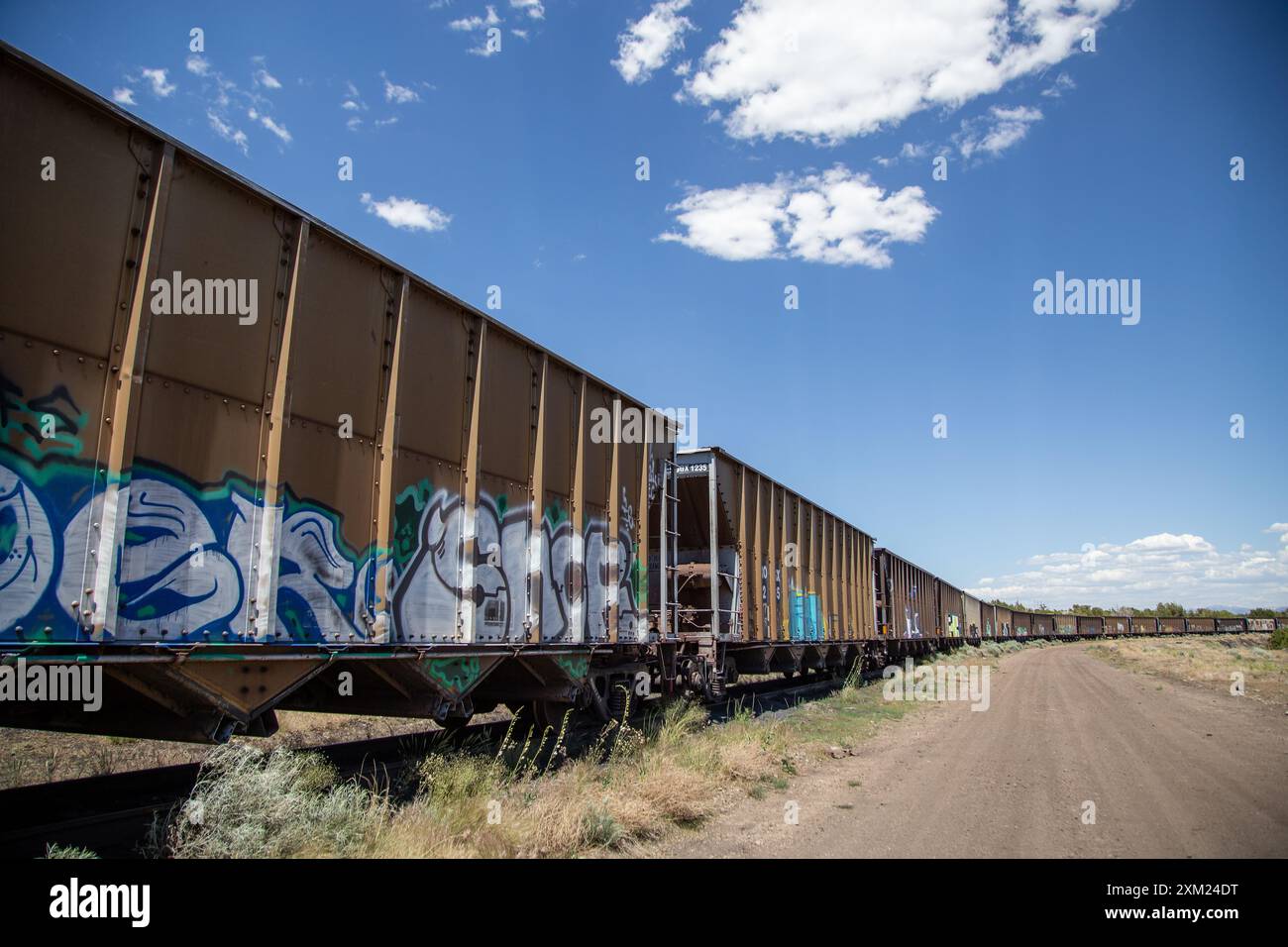 Train de marchandises transportant du charbon à Utah Railway, Utah, États-Unis Banque D'Images