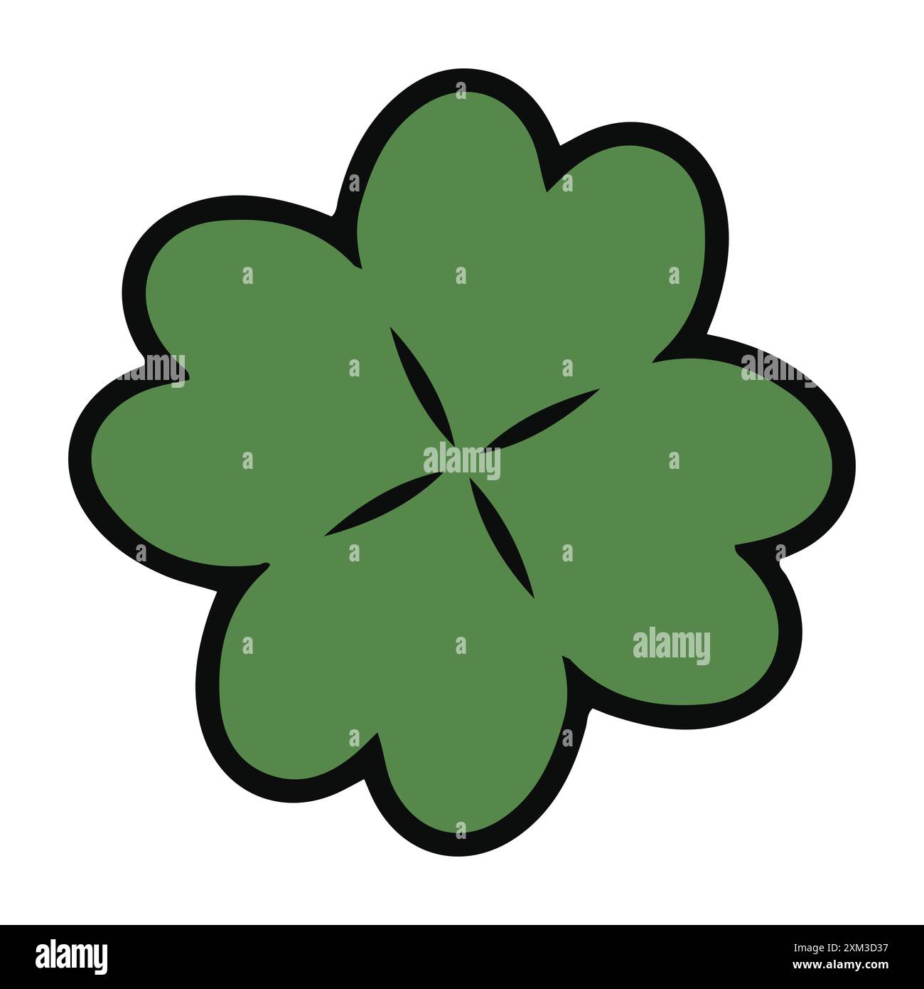Trèfle à quatre feuilles, symbole de chance Illustration de Vecteur