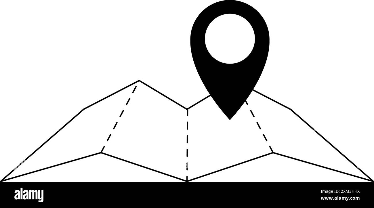 Icône de pictogramme de carte et d'emplacement. géolocalisation sur la carte. illustration vectorielle Illustration de Vecteur