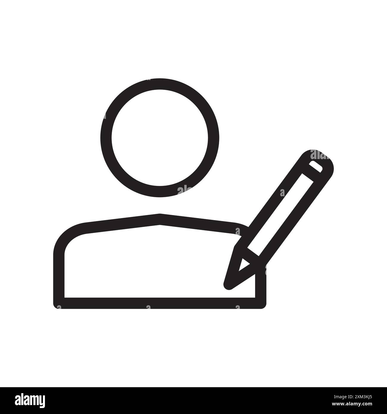 Modifier l'icône de l'utilisateur vecteur d'art de ligne noir dans le signe de collection de set de contour noir et blanc Illustration de Vecteur