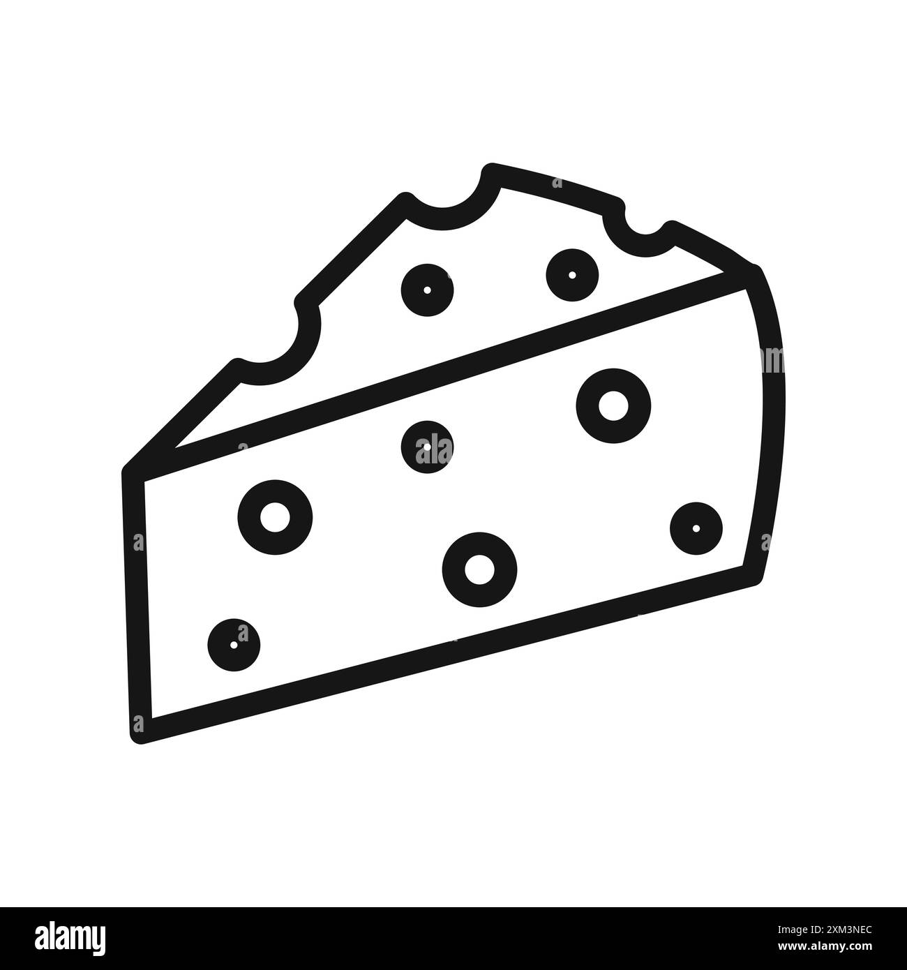 Morceau d'icône de fromage vecteur d'art de ligne noire en noir et blanc contour set signe de collection Illustration de Vecteur