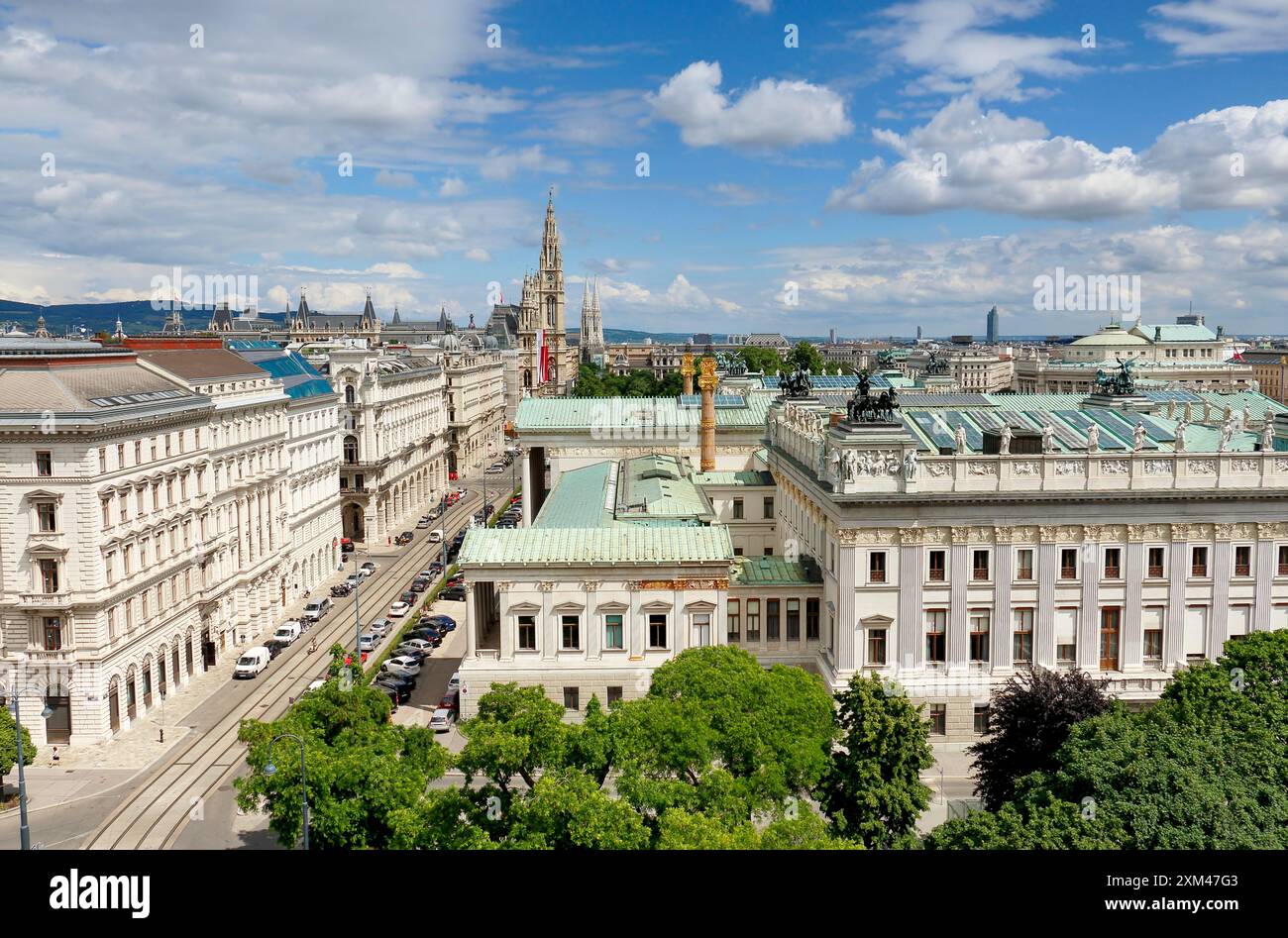 Wien von Oben, Parlament, Rathaus Banque D'Images