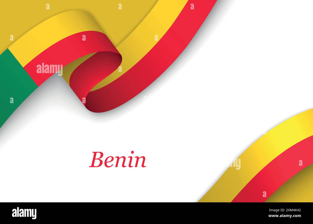 Ruban incurvé avec drapeau du Bénin sur fond blanc avec copyspace Illustration de Vecteur Ruban incurvé avec drapeau du Bénin sur fond blanc avec copyspace Illustration de Vecteur