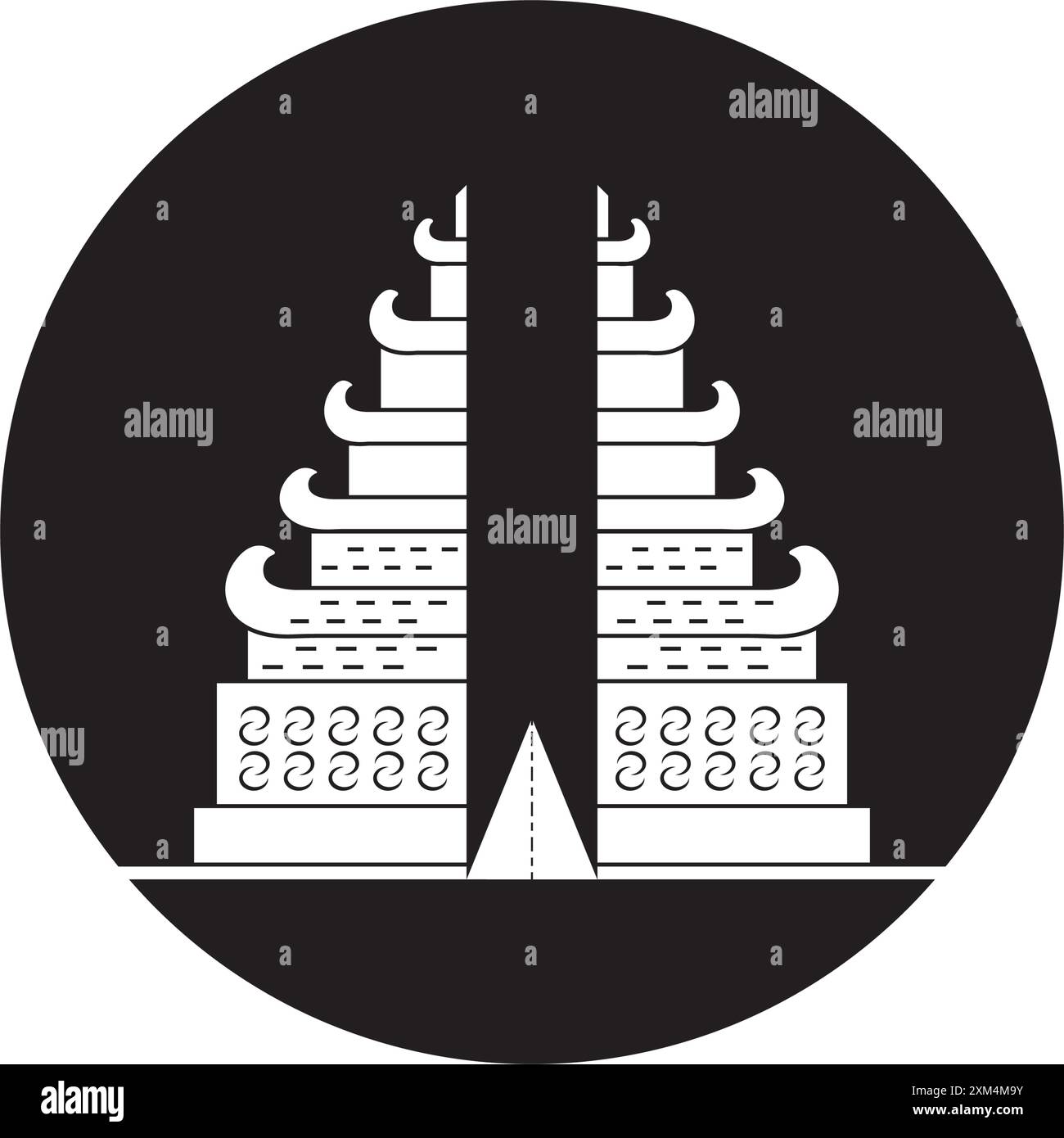 Temple icône illustration Elemen design Illustration de Vecteur