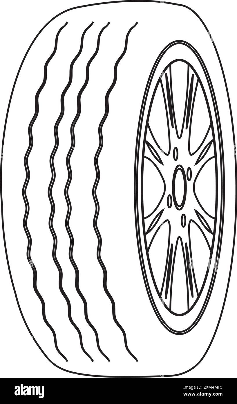 conception d'élément d'illustration d'icône de pneu de voiture Illustration de Vecteur