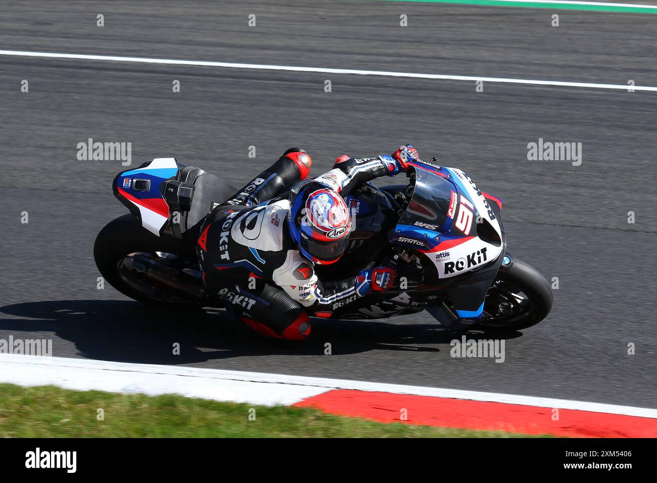 Leon Haslam - ROKiT Haslam Racing BMW Motorrad - Rider numéro 91 sur une BMW lors de la manche British Superbikes (BSB) 2024 à Brands Hatch en juillet 2024 Banque D'Images