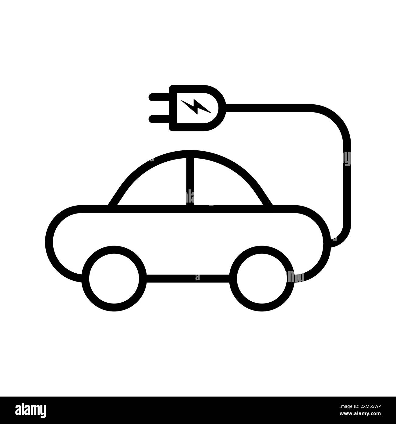 Icône et symbole de voiture électrique. Illustration vectorielle. Illustration de Vecteur