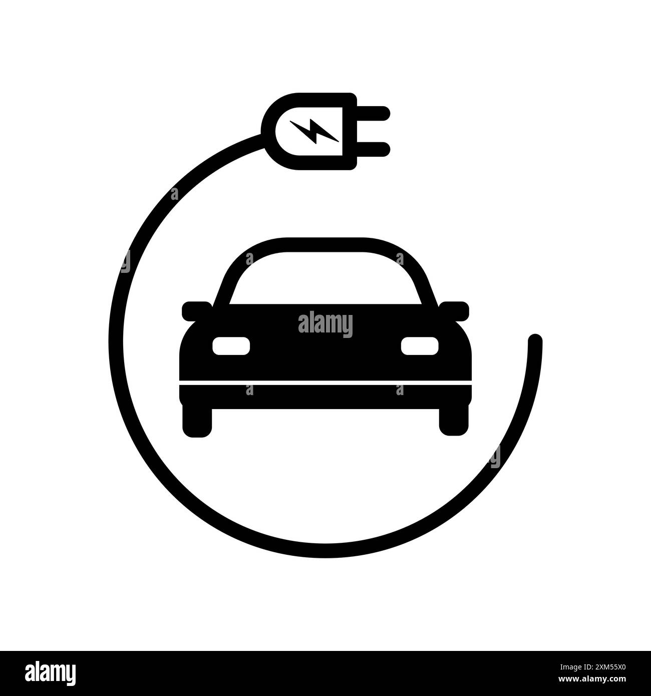 Icône et symbole de voiture électrique. Illustration vectorielle. Illustration de Vecteur
