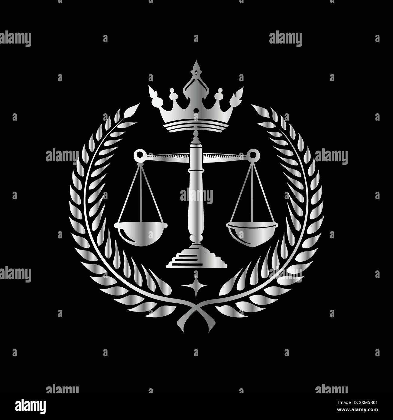 Modèle de logo de cabinet d'avocats. Avocat, avocat, juriste, juge, femme d'affaires avec des échelles de symbole de justice. Illustration de Vecteur