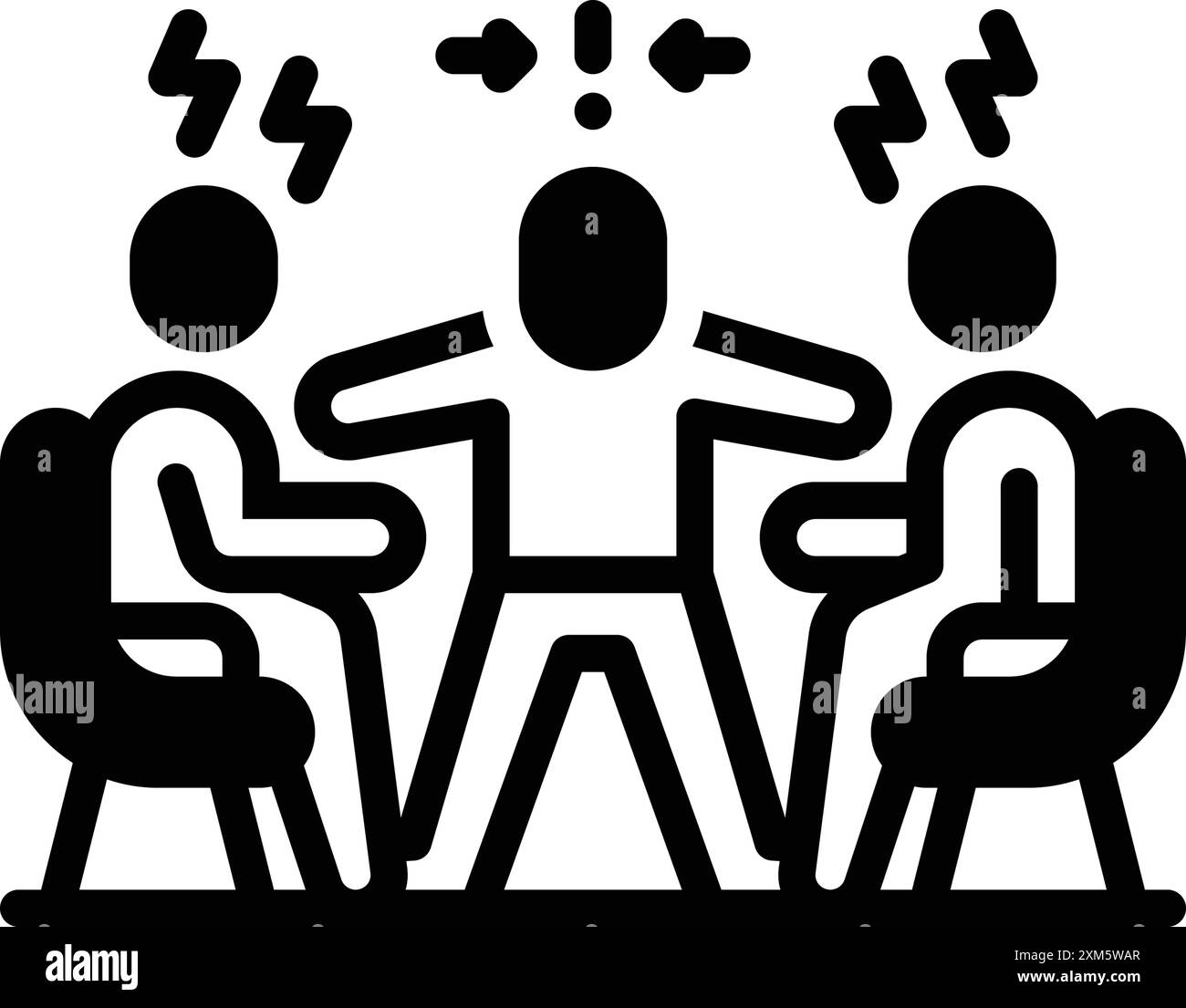 Icône de résolution de conflit, conflit Illustration de Vecteur