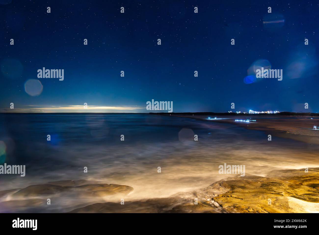 ciel nocturne à une plage Banque D'Images