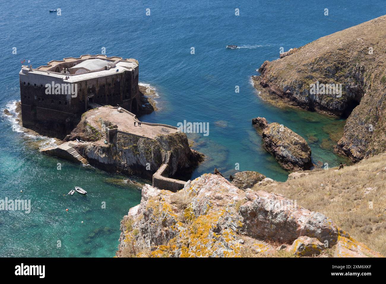 Fort de Sāo João Baptista, Berlenga Grande dans les îles Berlengas, Portugal Banque D'Images