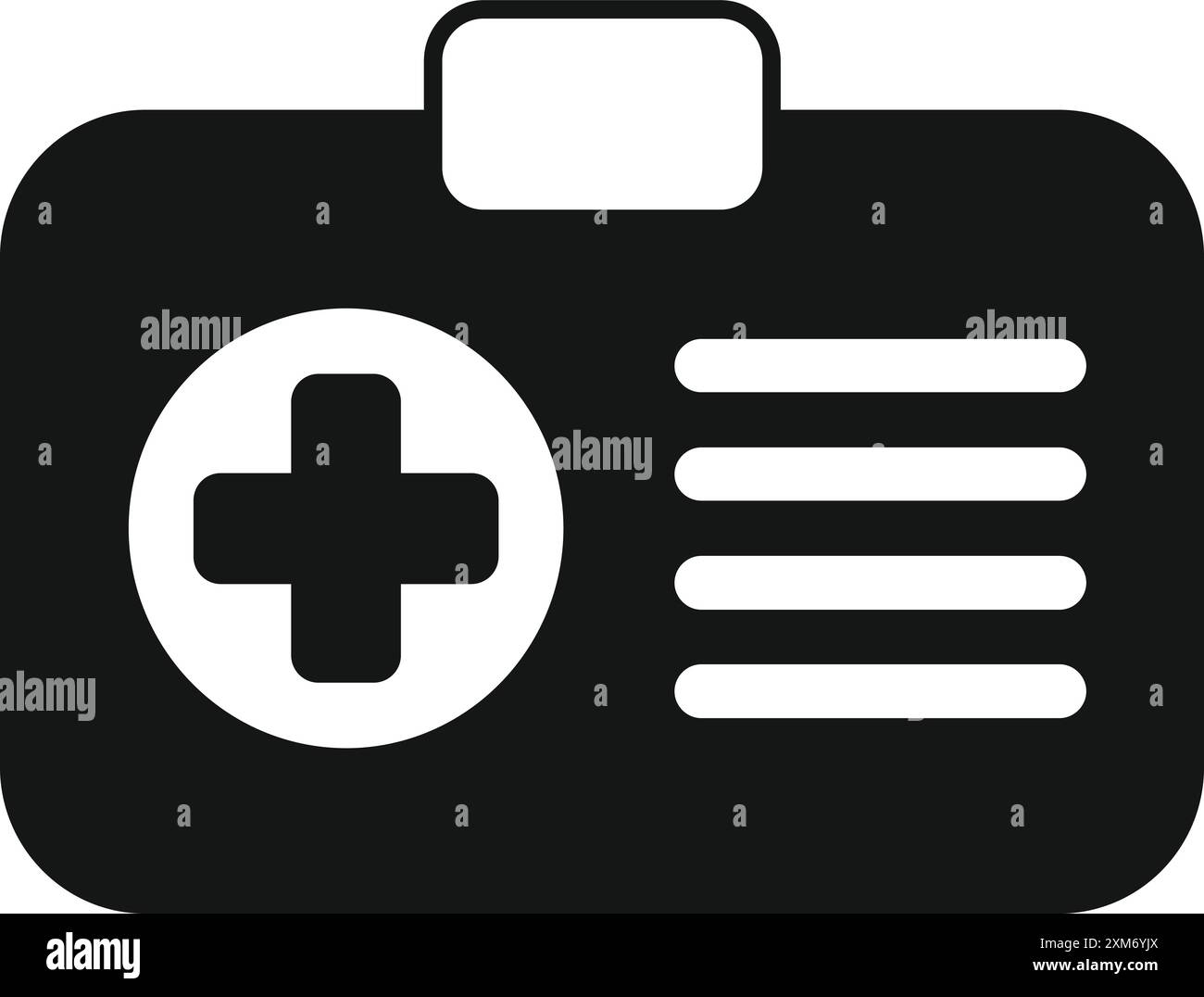Carte d'identité médicale noire et blanche affichant des informations importantes sur la santé Illustration de Vecteur