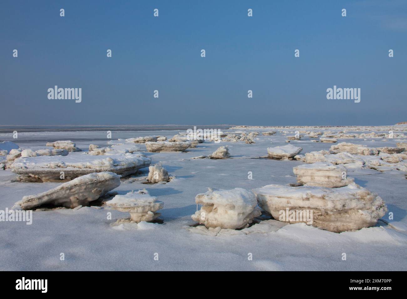Banquise dans la mer des Wadden, hiver, Schleswig-Holstein, Allemagne Banque D'Images